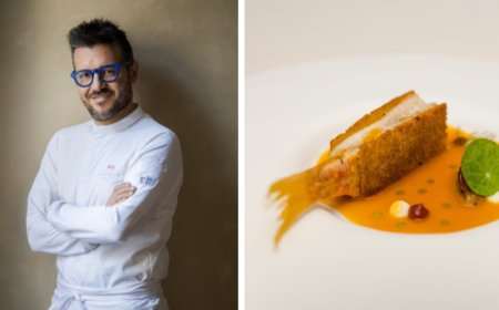 La ricetta estiva di Rocco de Santis: Triglia in crosta di pane, salsa all'aglio di Nubia e pesto di uvetta e pinoli