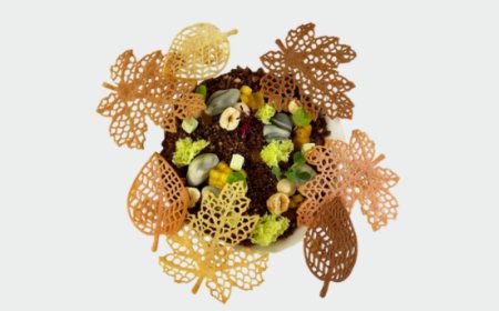 Colori e Sensazioni dell'autunno nel dessert di chef Filippo Sinisgalli e Alice Vialetto