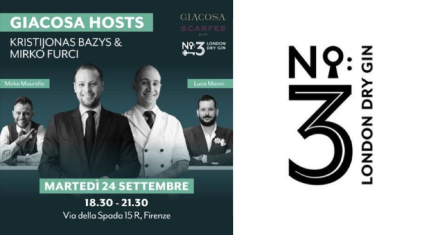 No.3 Gin celebra la Negroni Week al Giacosa di Firenze