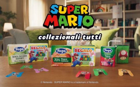 Yoga lancia il nuovo spot con Super Mario per i succhi di frutta Optimum