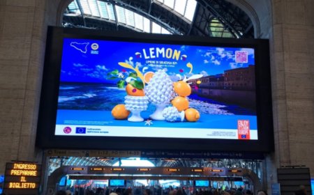 Il Limone di Siracusa IGP protagonista nei maxi-led delle grandi stazioni