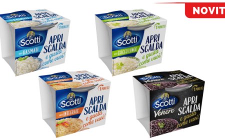 Praticità e gusto si incontrano nelle nuove cups di riso pronte all'uso Riso Scotti