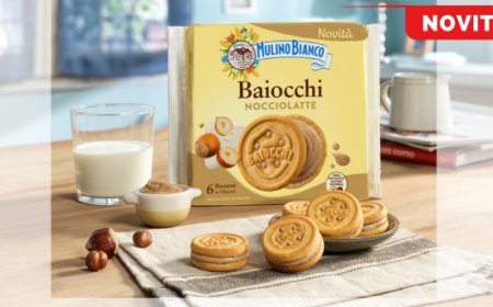 Mulino Bianco lancia Baiocchi Nocciolatte con crema di nocciole da filiera sostenibile
