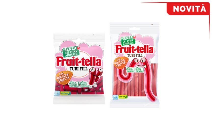 Fruittella amplia la gamma con Tubi Fill, caramelle gommose vegane al gusto fragola