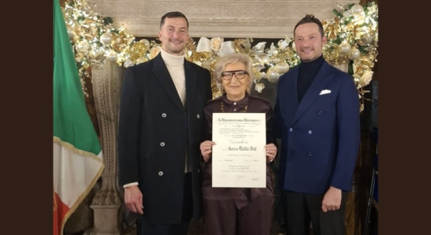 Pasticceria Flego, Renza Dalla Val insignita dell'onorificenza di Cavaliere della Repubblica