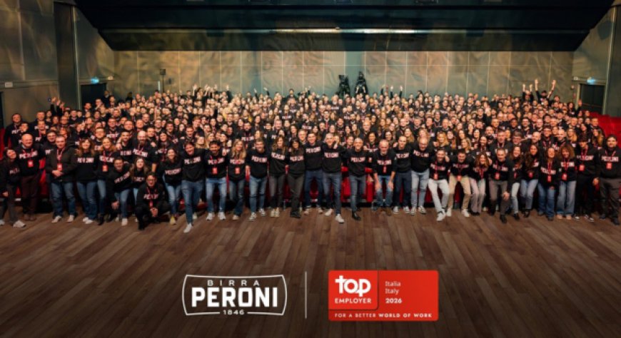 Birra Peroni confermata Top Employer Italia 2026 per il quinto anno consecutivo