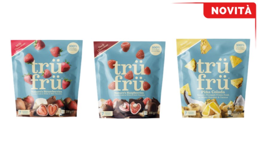 Trü Frü debutta sul mercato italiano con snack di frutta e cioccolato