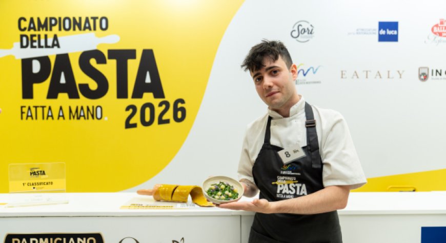 Giovanni Mannino vince il Campionato della Pasta fatta a mano 2026 con le sue ''Trofie Bilingue''