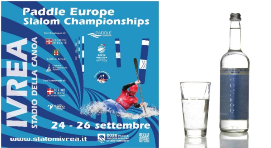 Acqua Coralba a Ivrea come sponsor dei Paddle Europe Slalom Championships 2026