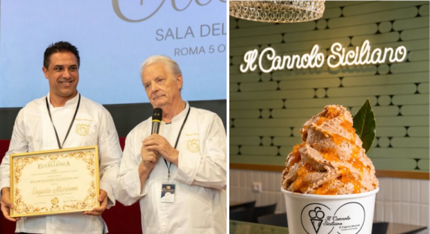 Mandarino, castagna e alloro protagonisti del nuovo gelato di Eugenio Morrone
