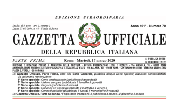 cura italia, gazzetta ufficiale, testo decreto cura italia