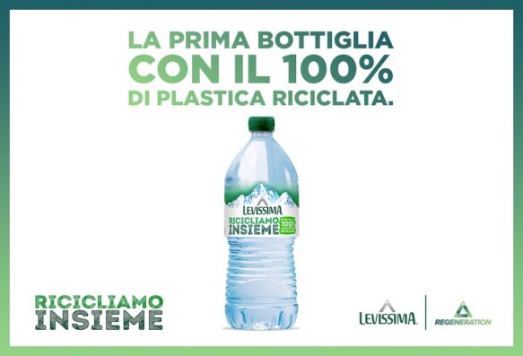 Arriva Levissima R-PET, la prima bottiglia in plastica 100% riciclata