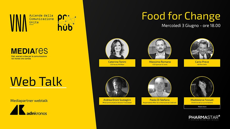 "Food For Change" alle 18 incontro online per discutere della ripartenza del settore food&beverage