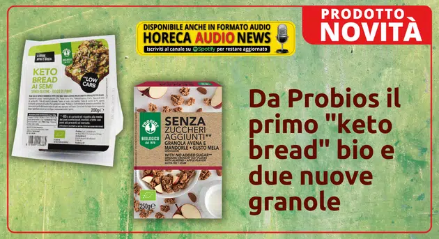 Da Probios il primo “keto bread” bio e due nuove granole